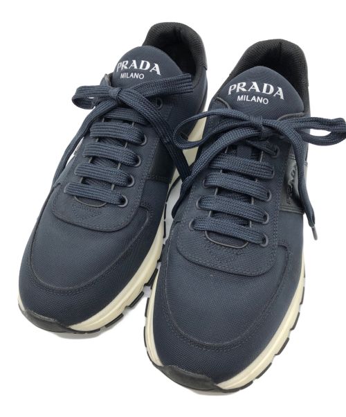 PRADA（プラダ）PRADA (プラダ) ローカットスニーカー ネイビー サイズ:6の古着・服飾アイテム