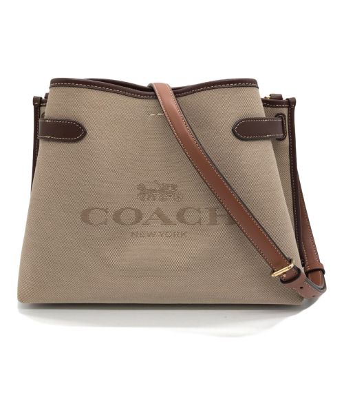 COACH（コーチ）COACH (コーチ) ハンナ ショルダー バッグ ベージュ×ブラウンの古着・服飾アイテム