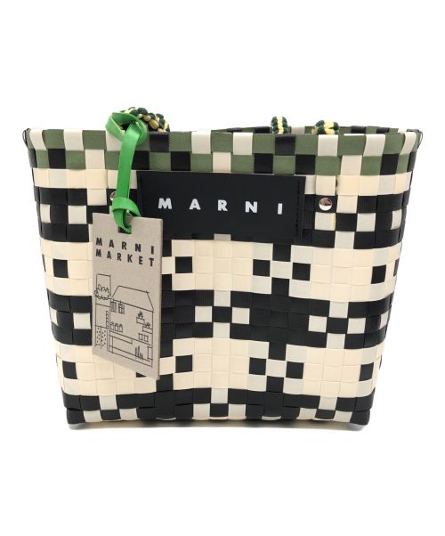 MARNI（マルニ）MARNI (マルニ) picnic bag mini ブラック×アイボリー×グリーンの古着・服飾アイテム