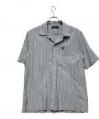 FRED PERRYフレッドペリー）の古着「FINE STRIPE POCKET SHIRT」｜ライトブルー