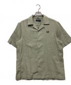 FRED PERRYフレッドペリー）の古着「LINEN REVERE COLLAR SHIRTS」｜カーキ