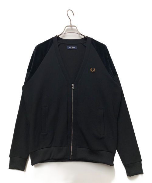 FRED PERRY（フレッドペリー）FRED PERRY (フレッドペリー) VELOUR PANEL TRICOT CARDIGAN ネイビー サイズ:Mの古着・服飾アイテム