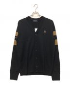 FRED PERRYフレッドペリー）の古着「Tipped Sleeve Cardigan」｜ブラック