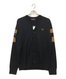 FRED PERRY（フレッドペリー）の古着「Tipped Sleeve Cardigan」｜ブラック