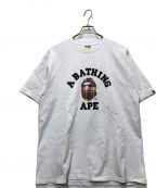 A BATHING APEアベイシングエイプ）の古着「CHECK COLLAGE TEE」｜ホワイト