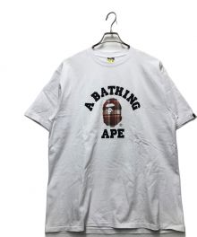 A BATHING APE（アベイシングエイプ）の古着「CHECK COLLAGE TEE」｜ホワイト