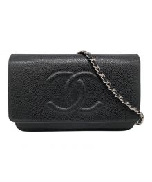 CHANEL（シャネル）の古着「チェーンウォレット」｜ブラック