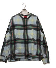 SUPREME（シュプリーム）の古着「Plaid crewneck」｜ライトブルー×ブラック