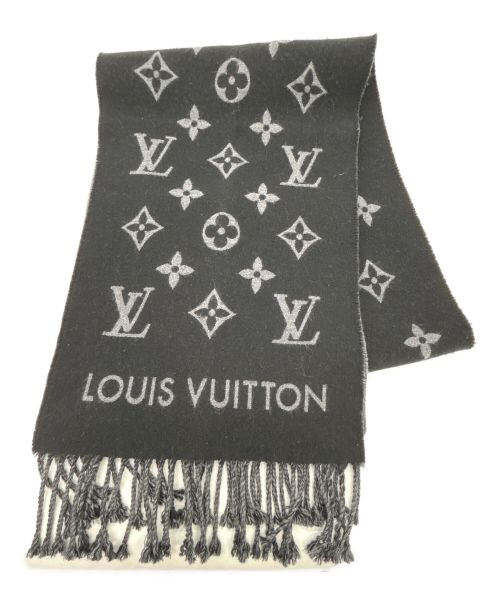 LOUIS VUITTON（ルイ ヴィトン）LOUIS VUITTON (ルイ ヴィトン) マフラー ブラック×グレーの古着・服飾アイテム