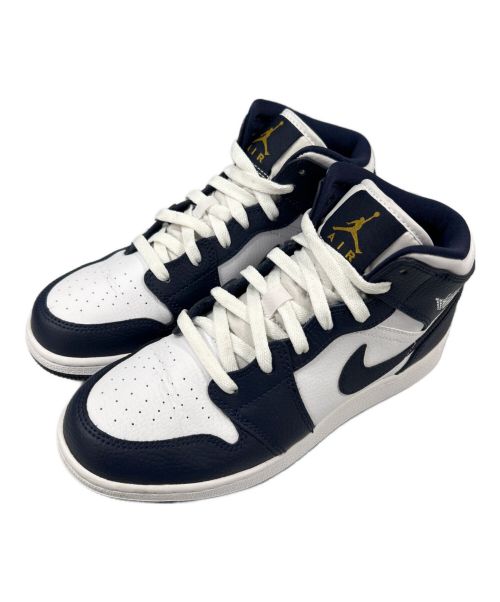 NIKE（ナイキ）NIKE (ナイキ) AIR JORDAN 1 MID ホワイト×ネイビー サイズ:UK 5.5の古着・服飾アイテム