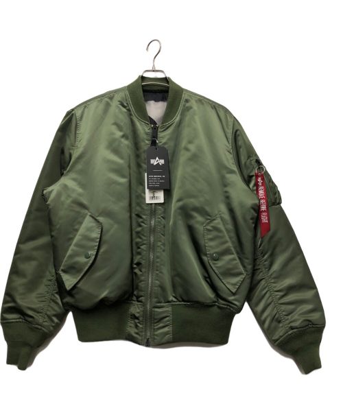 ALPHA INDUSTRIES（アルファインダストリーズ）ALPHA INDUSTRIES (アルファインダストリーズ) MA-1ジャケット グリーン サイズ:Lの古着・服飾アイテム