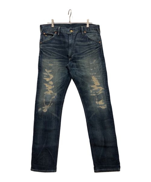 RRL（ダブルアールエル）RRL (ダブルアールエル) COWBOY HIGH SLIM JEANS ブルー サイズ:W34か（８６センチ）の古着・服飾アイテム