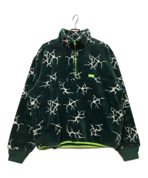 HUF（ハフ）HUF (ハフ) QUAKE SHERPA 1/4 ZIP グリーン サイズ:Lの古着・服飾アイテム