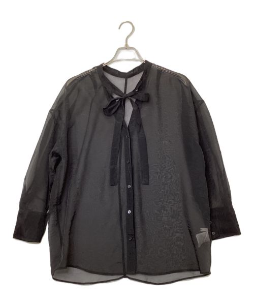 CLANE（クラネ）CLANE (クラネ) W FACE SHEER SHIRT/2WAYシアーシャツ ブラック サイズ:1の古着・服飾アイテム