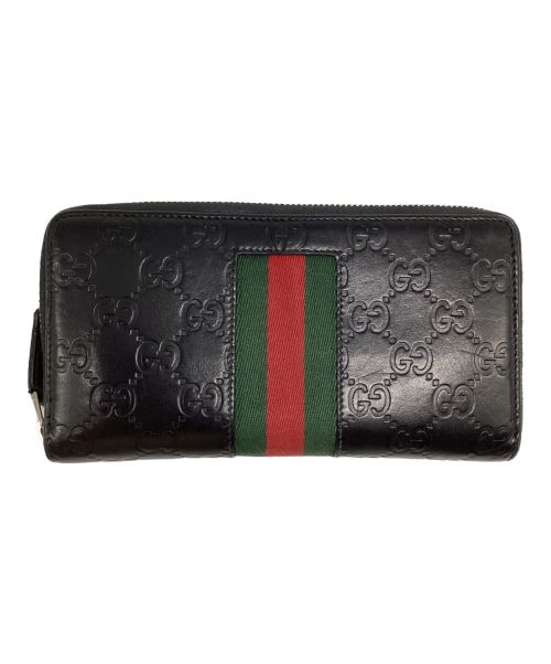 GUCCI（グッチ）GUCCI (グッチ) ジップアラウンドウォレット ブラウンの古着・服飾アイテム