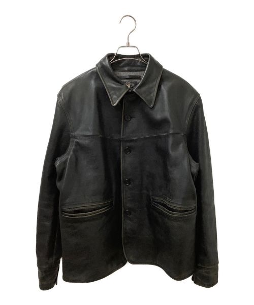 RRL（ダブルアールエル）RRL (ダブルアールエル) Cowhide Leather Carcoat ブラック サイズ:SIZE Lの古着・服飾アイテム