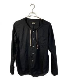 COMME des GARCONS HOMME PLUS（コムデギャルソンオムプリュス）の古着「カットオフノーカラーシャツ」｜ブラック