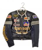 VANSONバンソン）の古着「RACE JACKET PATCHES」｜ブラック