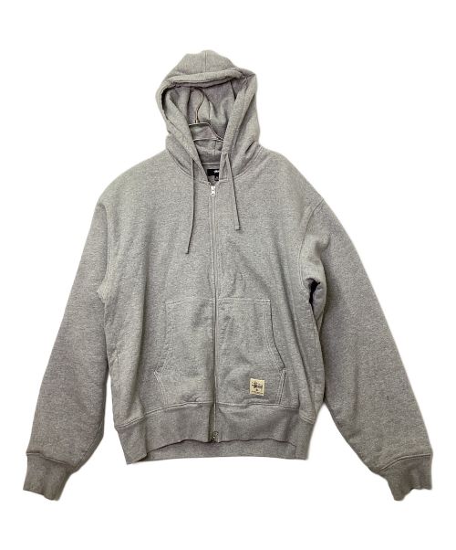 stussy（ステューシー）stussy (ステューシー) ジップパーカー ライトグレー サイズ:ＸＬの古着・服飾アイテム