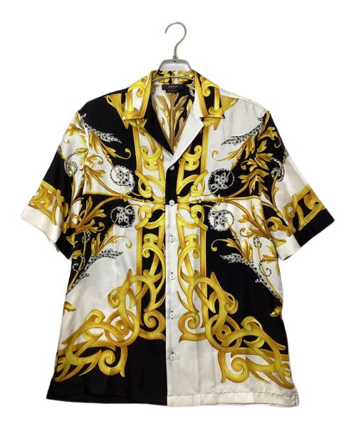 VERSACE（ヴェルサーチ）VERSACE (ヴェルサーチ) シルクシャツ ホワイト×ゴールド サイズ:38の古着・服飾アイテム