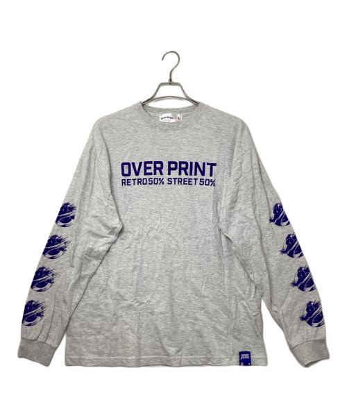 overprint（オーバープリント）overprint (オーバープリント) ロングスリーブTシャツ ライトグレー サイズ:Lの古着・服飾アイテム