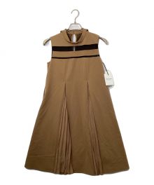 HER LIP TO（ハーリップトゥ）の古着「Lace Trimmed Bowtie Dress camel」｜ベージュ