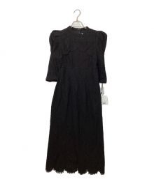 HER LIP TO（ハーリップトゥ）の古着「Scallop Belted Lace Dress」｜ブラック