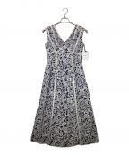 HER LIP TOハーリップトゥ）の古着「Lace Trimmed Floral Dress」｜ネイビー