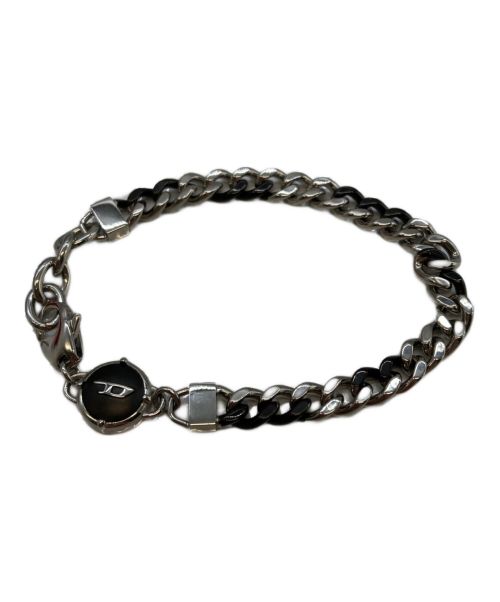 DIESEL（ディーゼル）DIESEL (ディーゼル) Two-Tone stainless steel chain bracelet（ツートーンステンレススチールチェーンブレスレット） ブラック×スチールの古着・服飾アイテム