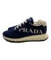 PRADA (プラダ) サイドロゴレースアップスニーカー ブルー サイズ:8：60000円