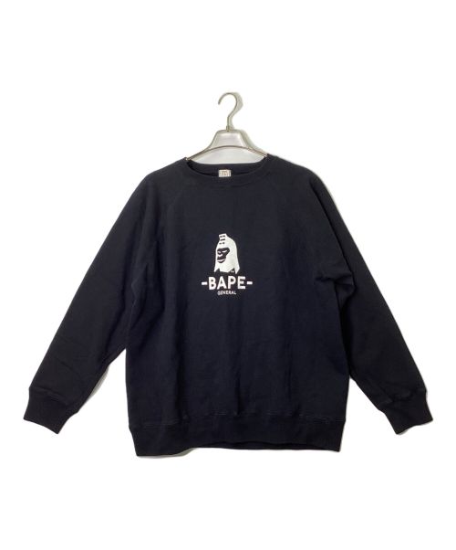 A BATHING APE（アベイシングエイプ）A BATHING APE (アベイシングエイプ) クルーネックスウェット ブラック サイズ:Lの古着・服飾アイテム