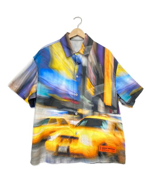 HERON PRESTON（ヘロンプレストン）HERON PRESTON (ヘロンプレストン) 20sタクシーデザイン半袖シャツ グレー×オレンジ サイズ:XSの古着・服飾アイテム