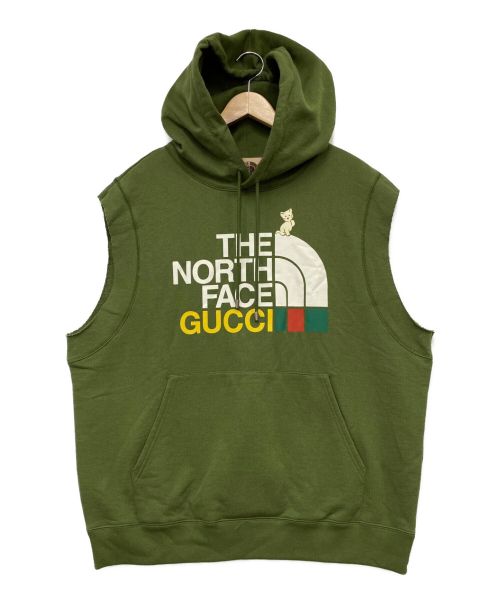 THE NORTH FACE（ザ ノース フェイス）THE NORTH FACE×GUCCI (ノースフェイス×グッチ) ノースリーブパーカー グリーン サイズ:L（175/100Ａ）の古着・服飾アイテム