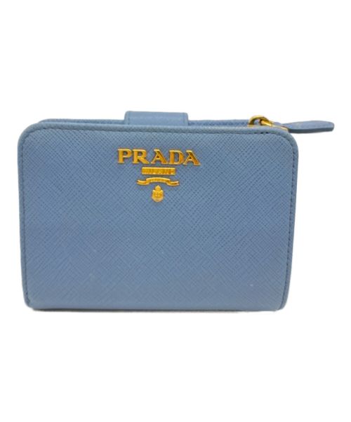 PRADA（プラダ）PRADA (プラダ) 2つ折り財布 スカイブルーの古着・服飾アイテム