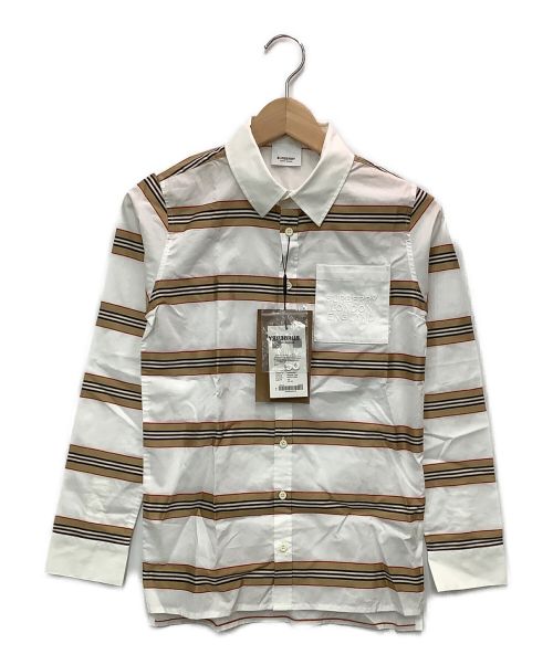 BURBERRY（バーバリー）BURBERRY (バーバリー) シャツ ブラウン×ホワイト サイズ:150cmの古着・服飾アイテム