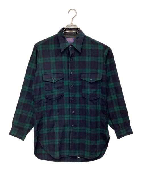 PENDLETON（ペンドルトン）PENDLETON (ペンドルトン) Authentic Black Watch Tartan（オーセンティック ブラック ウォッチ タータン）ウールシャツ グリーン×ネイビー サイズ:US15 1/2の古着・服飾アイテム