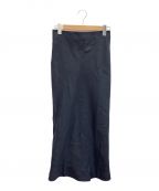 MADISON BLUEマディソンブルー）の古着「VIAS MAXI SKIRT LINEN SATIN」｜ネイビー