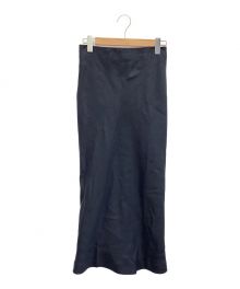 MADISON BLUE（マディソンブルー）の古着「VIAS MAXI SKIRT LINEN SATIN」｜ネイビー