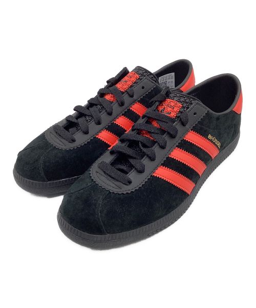 adidas（アディダス）adidas (アディダス) BRUSSELS（ブリュッセル）Core Black/Bright Red/Gold Metallic（コアブラック/ブライトレッド/ゴールドメタリック） ブラック×レッド サイズ:27cm 未使用品の古着・服飾アイテム