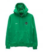 F.C.R.B.エフシーアールビー）の古着「LOGO APPLIQUE PULLOVER SWEAT HOODIE」｜グリーン×ホワイト