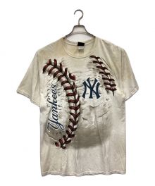 LIQUID BLUE（リキッドブルー）の古着「MLB NEW YORK YANKEES(ニューヨークヤンキース)プリントTシャツ」｜ベージュ