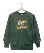 Champion REVERSE WEAVE×stussyチャンピオンリバースウィーブ×ステューシー）の古着「90s プリントスウェット」｜グリーン