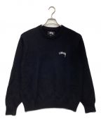 stussyステューシー）の古着「CARE LABEL SWEATER（ケア レーベル セーター）」｜ブラック