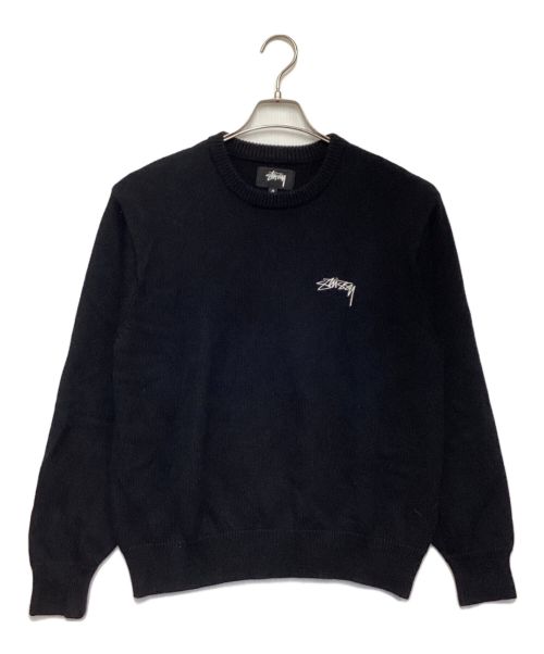 stussy（ステューシー）stussy (ステューシー) CARE LABEL SWEATER（ケア レーベル セーター） ブラック サイズ:Mの古着・服飾アイテム