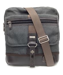 TUMI（トゥミ）の古着「ALPHA BRAVO Annapolis Zip Flap（アルファ ブラボー アナポリス ジップ フラップ） ショルダーバッグ」｜グレー×ブラウン