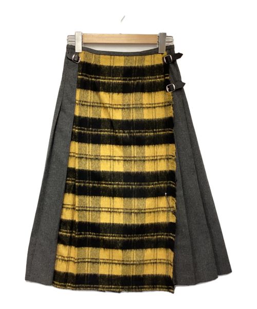 O'NEIL OF DUBLIN（オニールオブダブリン）O'NEIL OF DUBLIN (オニールオブダブリン) MULTI COMBINATION KILT（マルチ コンビネーション キルト） グレー×ブラック×イエロー サイズ:GB10の古着・服飾アイテム