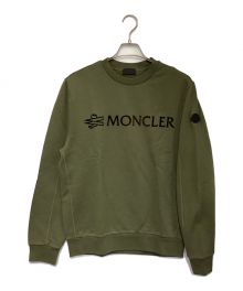 MONCLER（モンクレール）の古着「フロッキープリント グラデーションロゴスウエット」｜グリーン