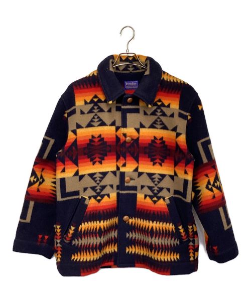 PENDLETON（ペンドルトン）PENDLETON (ペンドルトン) ネイティブ柄ウールジャケット オレンジ×ネイビー サイズ:表記無の古着・服飾アイテム