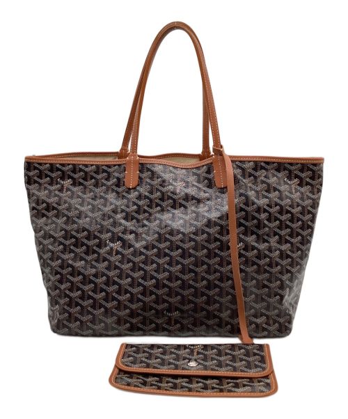 GOYARD（ゴヤール）GOYARD (ゴヤール) サン・ルイPM バッグ ブラック×ブラウンの古着・服飾アイテム