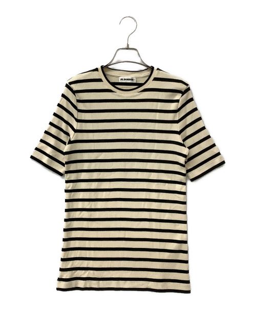 JIL SANDER+（ジルサンダープラス）JIL SANDER+ (ジルサンダープラス) バックロゴ半袖Tシャツ ベージュ×ブラック サイズ:Mの古着・服飾アイテム